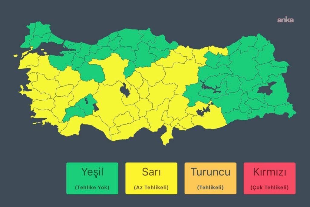 İçişleri Bakanlığı’ndan, 2 Nisan için kuvvetli yağış ve fırtına uyarısı